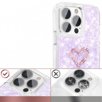 Kingxbar Epoxy Series case cover with original Swarovski crystals iPhone 13 Pro purple