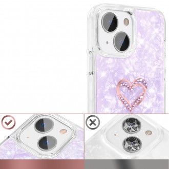 Kingxbar Epoxy Series case cover with original Swarovski crystals iPhone 13 purple