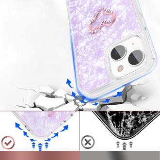 Kingxbar Epoxy Series case cover with original Swarovski crystals iPhone 13 purple