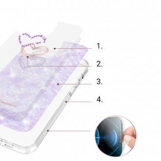 Kingxbar Epoxy Series case cover with original Swarovski crystals iPhone 13 purple