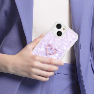Kingxbar Epoxy Series case cover with original Swarovski crystals iPhone 13 purple