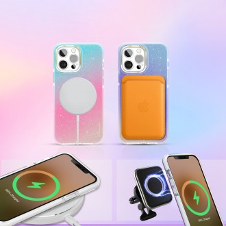 Kingxbar Ombre Series colorful glitter case for iPhone 13 Pro Blue-violet