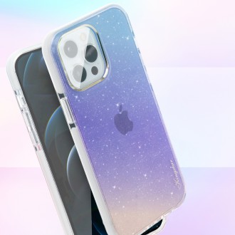 Kingxbar Ombre Series colorful glitter case for iPhone 13 Blue-violet