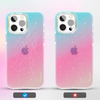 Kingxbar Ombre Series colorful glitter case for iPhone 13 Blue-violet