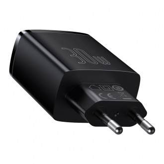 [PO VRÁCENÍ] Kompaktní rychlonabíječka Baseus 2x USB / USB Typ C 30W 3A napájení Quick Charge černá (CCXJ-E01)