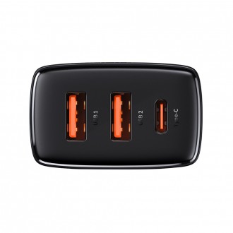 [PO VRÁCENÍ] Kompaktní rychlonabíječka Baseus 2x USB / USB Typ C 30W 3A napájení Quick Charge černá (CCXJ-E01)