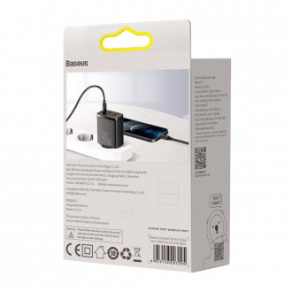 [PO VRÁCENÍ] Kompaktní rychlonabíječka Baseus 2x USB / USB Typ C 30W 3A napájení Quick Charge černá (CCXJ-E01)