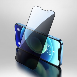 Joyroom Knight 2.5D Privacy TG Tempered Glass for iPhone 13 Pro / iPhone 13 with Anti-Spy Filter Full Screen with Frame Black (JR-PF902)