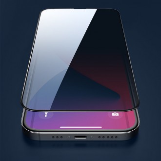 Joyroom Knight 2.5D Privacy TG Tempered Glass for iPhone 13 Pro Max with Anti-Spy Filter Full Screen with Frame Black (JR-PF903)