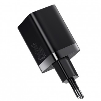 Rychlá nabíječka Baseus Super Si Pro USB / USB Typ C 30W Power Delivery Quick Charge černá (CCSUPP-E01)