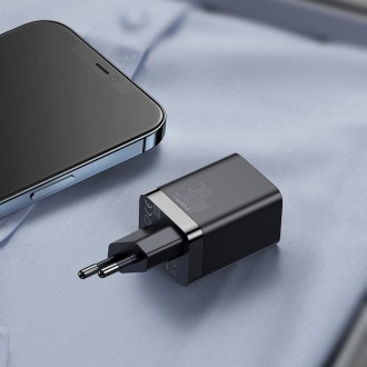 Rychlá nabíječka Baseus Super Si Pro USB / USB Typ C 30W Power Delivery Quick Charge černá (CCSUPP-E01)