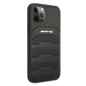 AMG AMHCP12LGSEBK iPhone 12 Pro Max 6,7" czarny/black hardcase Leather Debossed Lines