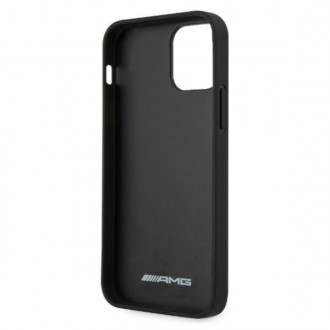 AMG AMHCP12LGSEBK iPhone 12 Pro Max 6,7" czarny/black hardcase Leather Debossed Lines