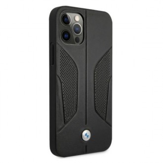 Etui BMW BMHCP12LRSCSK iPhone 12 Pro Max 6,7" czarny/black hardcase Leather Perforate Sides