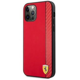 Ferrari FESAXHCP12LRE iPhone 12 Pro Max 6,7&quot; červený/červený pevný obal On Track Carbon Stripe