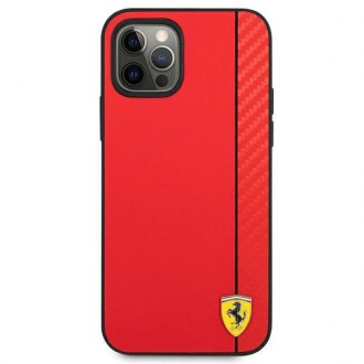 Ferrari FESAXHCP12LRE iPhone 12 Pro Max 6,7&quot; červený/červený pevný obal On Track Carbon Stripe