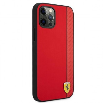 Ferrari FESAXHCP12LRE iPhone 12 Pro Max 6,7&quot; červený/červený pevný obal On Track Carbon Stripe