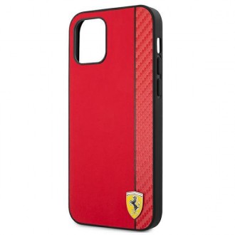 Ferrari FESAXHCP12LRE iPhone 12 Pro Max 6,7&quot; červený/červený pevný obal On Track Carbon Stripe
