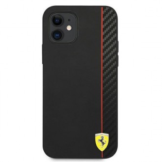 Ferrari FESAXHCP12SBK iPhone 12 mini 5,4&quot; černo/černé pevné pouzdro On Track Carbon Stripe