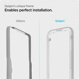 Spigen ALM Glass FC 2pcs Full Screen Tempered Glass for iPhone 13 Pro Max with Black Frame