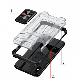 Crystal Ring Case Kickstand Tough Rugged Cover for iPhone XS Max red