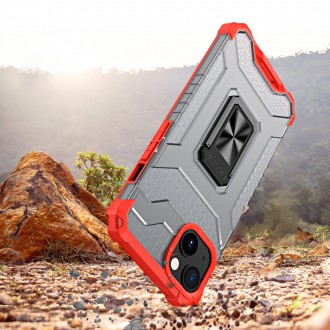 Crystal Ring Case Kickstand Tough Rugged Cover for iPhone 13 red