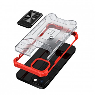 Crystal Ring Case Kickstand Tough Rugged Cover for iPhone 13 red