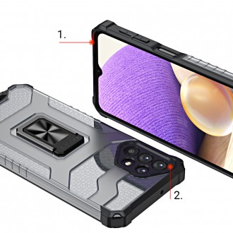 Crystal Ring Case Kickstand Tough Rugged Cover for Samsung Galaxy A32 5G black