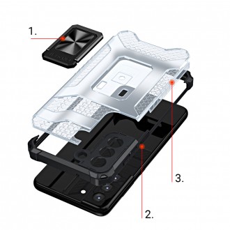 Crystal Ring Case Kickstand Tough Rugged Cover for Samsung Galaxy S21 5G red