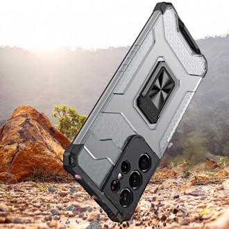 Crystal Ring Case Kickstand Tough Rugged Cover for Samsung Galaxy S21 Ultra 5G black
