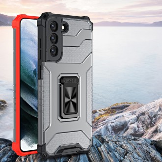 Crystal Ring Case Kickstand Tough Rugged Cover for Samsung Galaxy S21 FE black