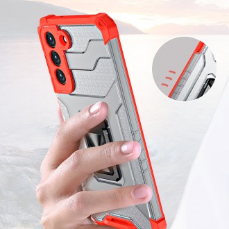 Crystal Ring Case Kickstand Tough Rugged Cover for Samsung Galaxy S21 FE red