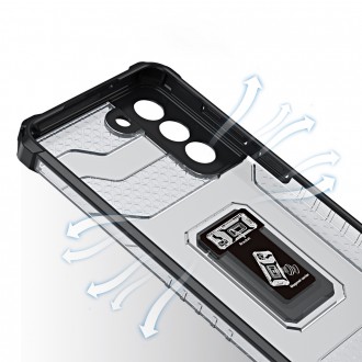 Crystal Ring Case Kickstand Tough Rugged Cover for Samsung Galaxy S21 FE blue