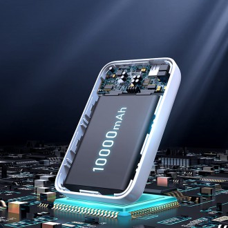 Dodávka energie Joyroom Power Bank 10000mAh 20W Rychlé nabíjení Magnetická Qi 15W bezdrátová nabíječka pro iPhone Kompatibilní s MagSafe Black (JR-W02