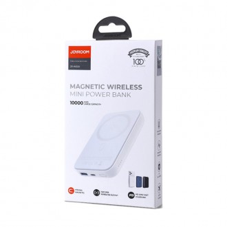 Dodávka energie Joyroom Power Bank 10000mAh 20W Rychlé nabíjení Magnetická Qi 15W bezdrátová nabíječka pro iPhone Kompatibilní s MagSafe Black (JR-W02