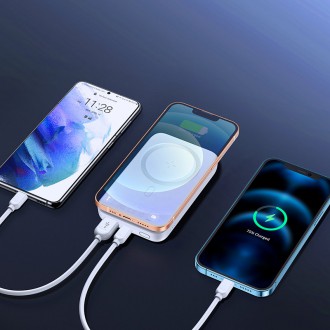Dodávka energie Joyroom Power Bank 10000mAh 20W Rychlé nabíjení Magnetická Qi 15W bezdrátová nabíječka pro iPhone Kompatibilní s MagSafe Black (JR-W02