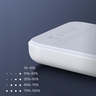 Dodávka energie Joyroom Power Bank 10000mAh 20W Rychlé nabíjení Magnetická Qi 15W bezdrátová nabíječka pro iPhone Kompatibilní s MagSafe Black (JR-W02