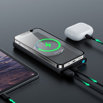 Joyroom Power Bank 10000mAh 22.5W Power Delivery Quick Charge 15W Magnetic Wireless Charger Qi for iPhone MagSafe Compatible Black (JR-W010)