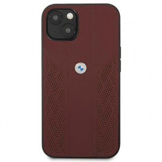 Etui BMW BMHCP13MRSPPR iPhone 13 6,1" czerwony/red hardcase Leather Curve Perforate