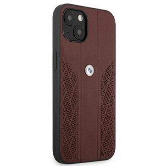 Etui BMW BMHCP13MRSPPR iPhone 13 6,1" czerwony/red hardcase Leather Curve Perforate