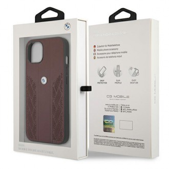 Etui BMW BMHCP13MRSPPR iPhone 13 6,1" czerwony/red hardcase Leather Curve Perforate