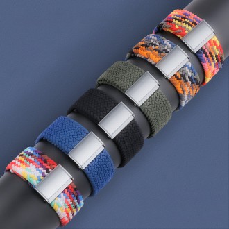 Strap Fabric Watch Band Ultra / 8/7/6 / SE / 5/4/3/2 (49mm / 45mm / 44mm / 42mm) Braided Fabric Strap Watch Bracelet Orange (10)