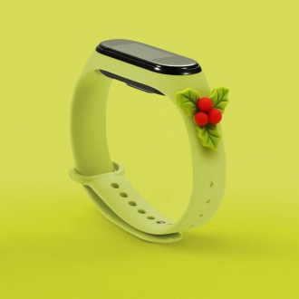 Strap Xmas Wristband for Xiaomi Mi Band 4 / Mi Band 3 Christmas Silicone Strap Bracelet Green (Mistletoe)