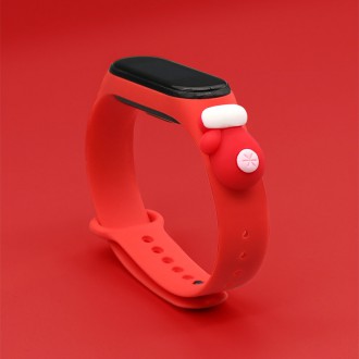 Strap Xmas Wristband for Xiaomi Mi Band 6 / Mi Band 5 Christmas Silicone Strap Bracelet Red (Glove)