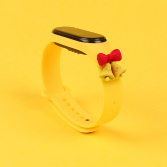 Strap Xmas Wristband for Xiaomi Mi Band 6 / Mi Band 5 Christmas Silicone Strap Bracelet Yellow (bells)