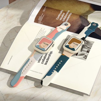 Strap Moro Band For Apple Watch Ultra / 8/7/6 / SE / 5/4/3/2 (49mm / 45mm / 44mm / 42mm) Silicone Strap Watch Bracelet Pattern 6