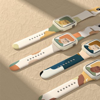 Strap Moro Band For Apple Watch Ultra / 8/7/6 / SE / 5/4/3/2 (49mm / 45mm / 44mm / 42mm) Silicone Strap Watch Bracelet Pattern 6