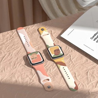 Strap Moro Band For Apple Watch / SE / 5/4/3/2 (41mm / 40mm / 38mm) Silicone Strap Watch Bracelet Pattern 1