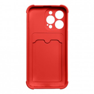 Card Armor Case Pouch Cover for iPhone 12 Pro Card Wallet Silicone Air Bag Armor Red