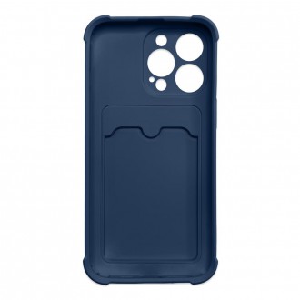 Card Armor Case Pouch Cover for iPhone 12 Pro Card Wallet Silicone Air Bag Armor Case Navy Blue